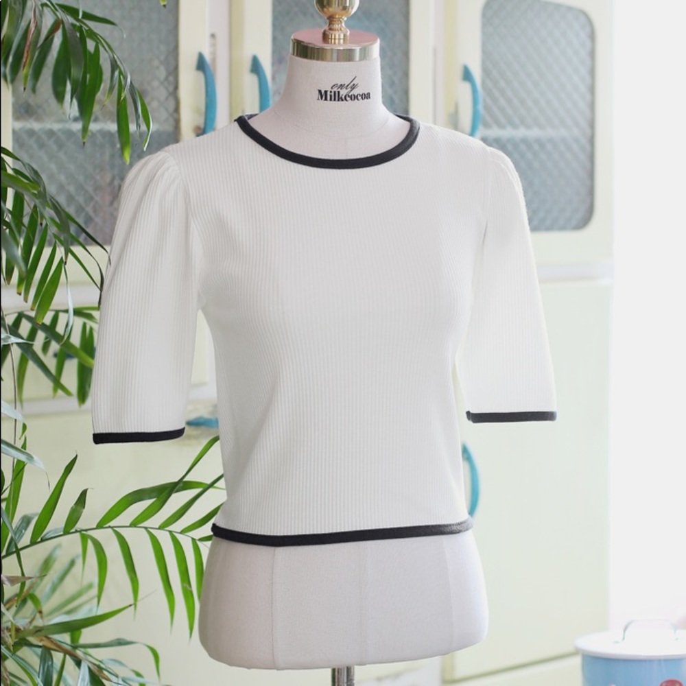NWT White ringer cotton tshirt